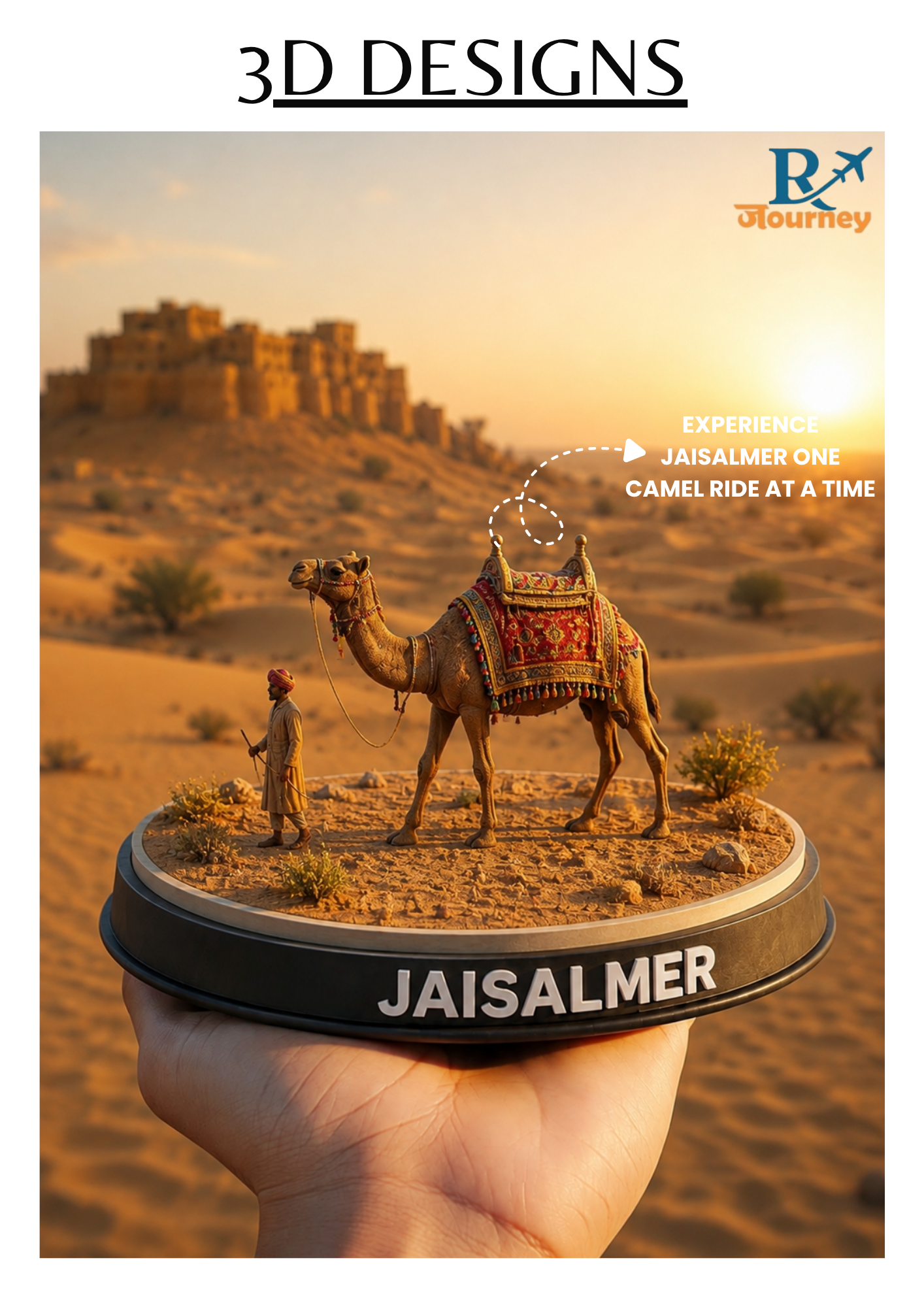 Thar Desert Jaisalmer Camel Caravan Scene